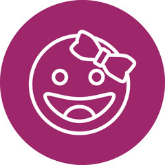 Fototapeta premium emoji bow Girl Flat Icon Design