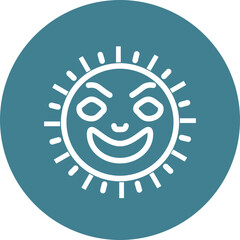 emoji sun Flat Icon Design 