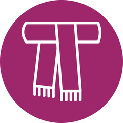 Scarf Flat Icon Design