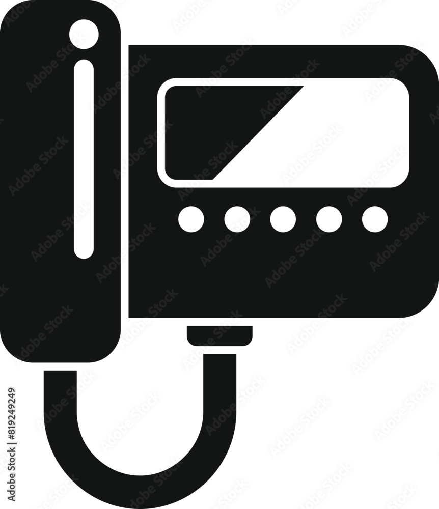 Poster vector illustration of a sleek black intercom system, perfect for security and communication themes