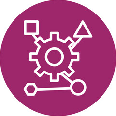 Schema Markup Line White Circles Multi Colors Icon Design