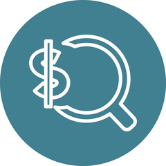 Paid Search Line White Circles Multi Colors Icon Design