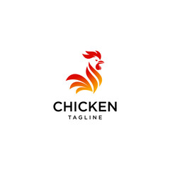 chicken rooster logo design template
