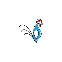 chicken rooster logo design template