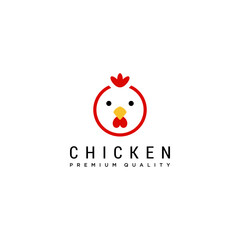 chicken rooster logo design template