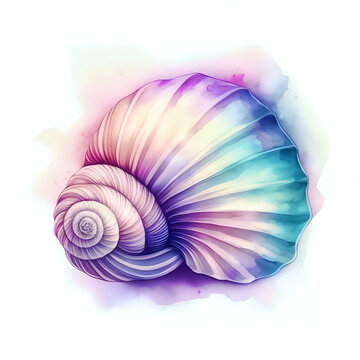 nautilus shell on white background
