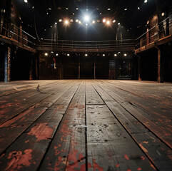 empty stage with wooden floors