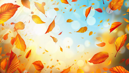 Abstract Background with Falling Autumn Leaves - Embrace the season with this abstract background featuring falling autumn leaves, perfect for creating a cozy and seasonal atmosphere