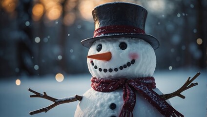 Snowman icon. Flat icon. Snowman linear icon.