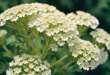 Yarrow flower closeup Realistic Light understand sun light significantly summer season flower concept