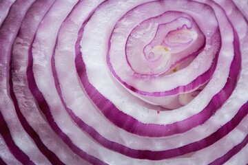 Abstract Food. Close-up of Red Onion Half on White Background with Textured Surface