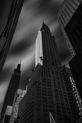Manhattan skyline on B&W