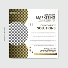 Digital marketing social media post template. Vector business social media post.