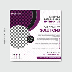 Digital marketing social media post template. Vector business social media post.
