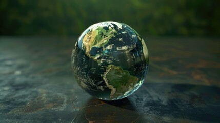 Globe Concept. Care for Nature and Earth: Eco-Friendly Environment with Glass Globe