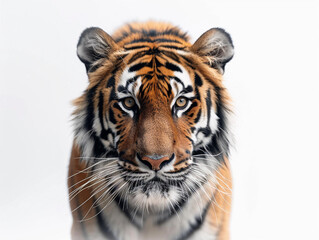 Close-up of a Bengal Tiger on White Background