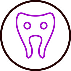 emoji tooth eye Flat Icon Design