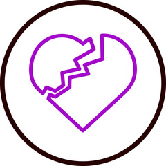 emoji Broken Heart Flat Icon Design