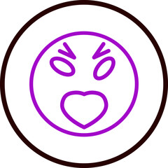 Obraz premium emoji angry love Flat Icon Design