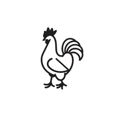 Rooster in cartoon, doodle style. Image for t-shirt, web, mobile apps and ui. Isolated 2d vector illustration in logo, icon, sketch style, Eps 10. AI Generative