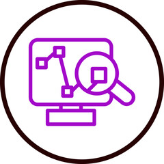 Competitor Analysis Line White Circle Red Icon Design