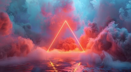 Neon Triangle in the Clouds - Neon