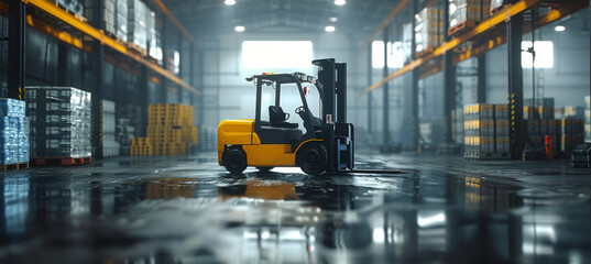 Forklift Truck in a Warehouse