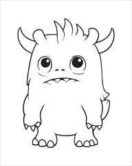 Monster Coloring Pages, Monster vector, Monster illustration, Doctors Coloring Book, Monster Coloring Book For Kids, Monster Coloring Pages.