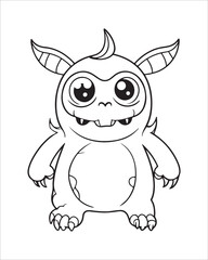 Monster Coloring Pages, Monster vector, Monster illustration, Doctors Coloring Book, Monster Coloring Book For Kids, Monster Coloring Pages.