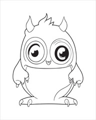 Monster Coloring Pages, Monster vector, Monster illustration, Doctors Coloring Book, Monster Coloring Book For Kids, Monster Coloring Pages.