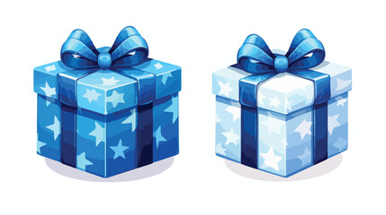 Vector cartoon open present gift box white wrapping