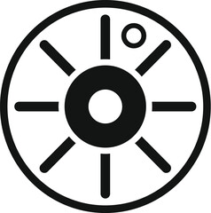 Obraz premium Simplistic black and white graphic of a stylized sun symbol, ideal for logos and design elements