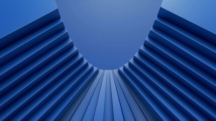 Minimalist abstract lines on royal blue with vibrant geometric patterns, overhead perspective