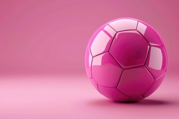 Fototapeta premium Pink soccer ball isolated on pink background