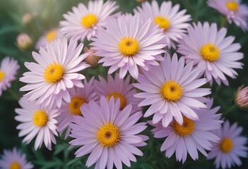 Fototapeta premium Aster flower closeup Realistic Light understand sun light significantly summer season flower concept