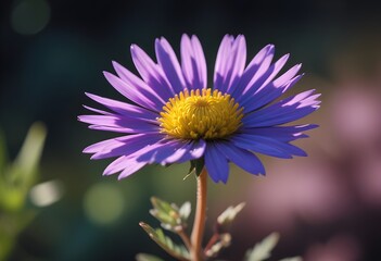 Fototapeta premium Aster flower closeup Realistic Light understand sun light significantly summer season flower concept