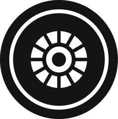 Fototapeta premium Bold, highcontrast black and white image of a symmetrical, circular geometric design