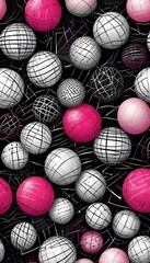 grid like arrangement of abstract spherical wallpaper.