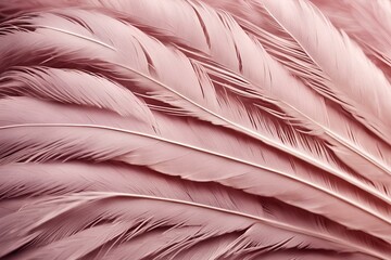A close-up photo of the delicate structure of a pink feather, Macro shot pink feather