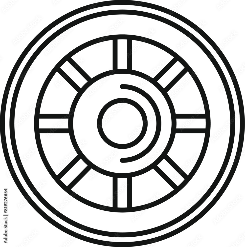 Poster abstract monochrome circular geometric pattern with intricate lines and symmetrical mandala design, 