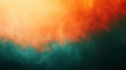 Fototapeta premium Smooth orange, green grainy gradient backdrop poster. Website menu sport banner background.