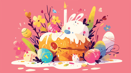 vector easter holiday poster banner background temp