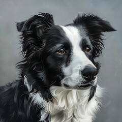 black and white border collie