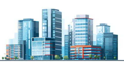 Vector flat building icon. Modern business architec
