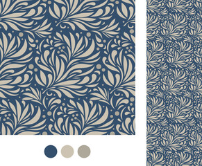 seamless floral pattern on meringue background as vector continuous background for background