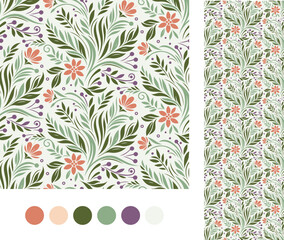 seamless floral pattern on a light background as a vector continuous background for the background