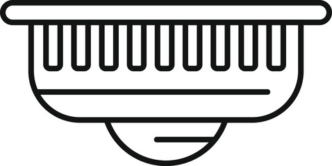 Minimalistic outline drawing of a wallmounted security cctv camera