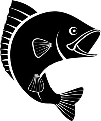 silhouette of smiling fish - vector illustration
