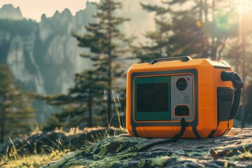  Portable power station, a compact and eco-friendly generator designed for outdoor activities like camping, hiking