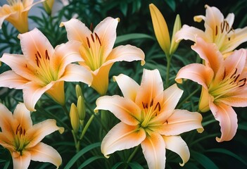 Fototapeta premium Lilies flower closeup Realistic Light understand sun light significantly summer season flower concept